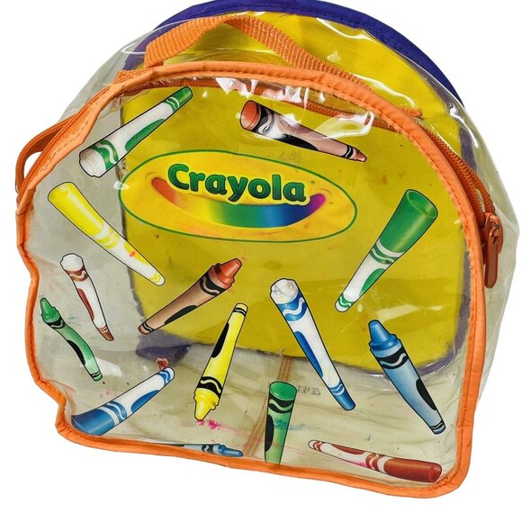 Crayola Clear Small Backpack And Unused 64 Crayon Box With Retired And Tarnished - Picture 7 of 14